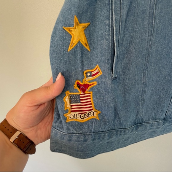 Quacker Factory Americana USA Denim Jacket in Blue SIZE 2X - Picture 9 of 12
